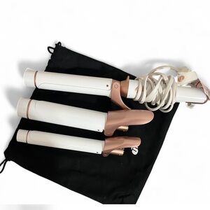T3 Twirl Trio Interchangeable Clip Curling Set White Rose Gold